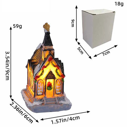 Xmas Gifts Mini LED Christmas Village Houses Decoration