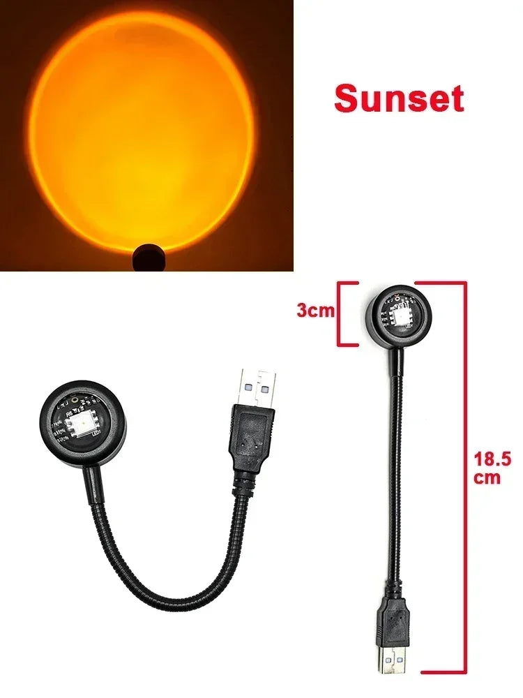USB Night Light LED Sunset Lamp Projector Photography Wall