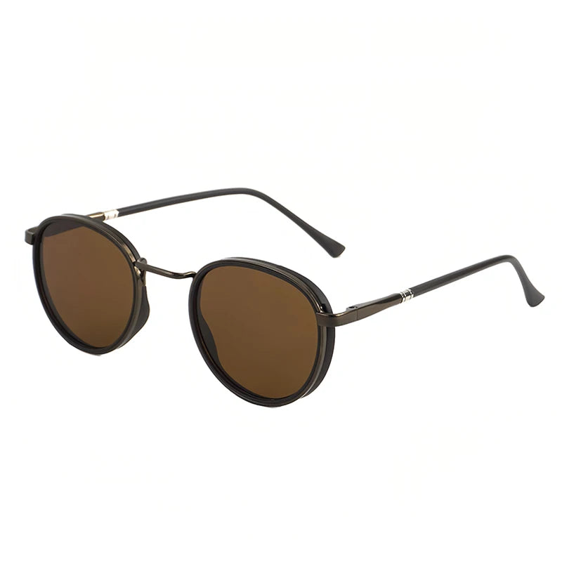 HBK TRetro Punk Men's Polarized Sunglasses Round Design