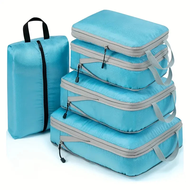 Travel Compression Packing Cubes Suitcase  Organizer Set