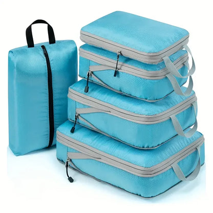Travel Compression Packing Cubes Suitcase  Organizer Set