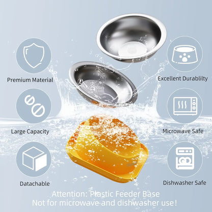 Tilted Cat Bowl Stainless Steel Neck Protection Anti Slip