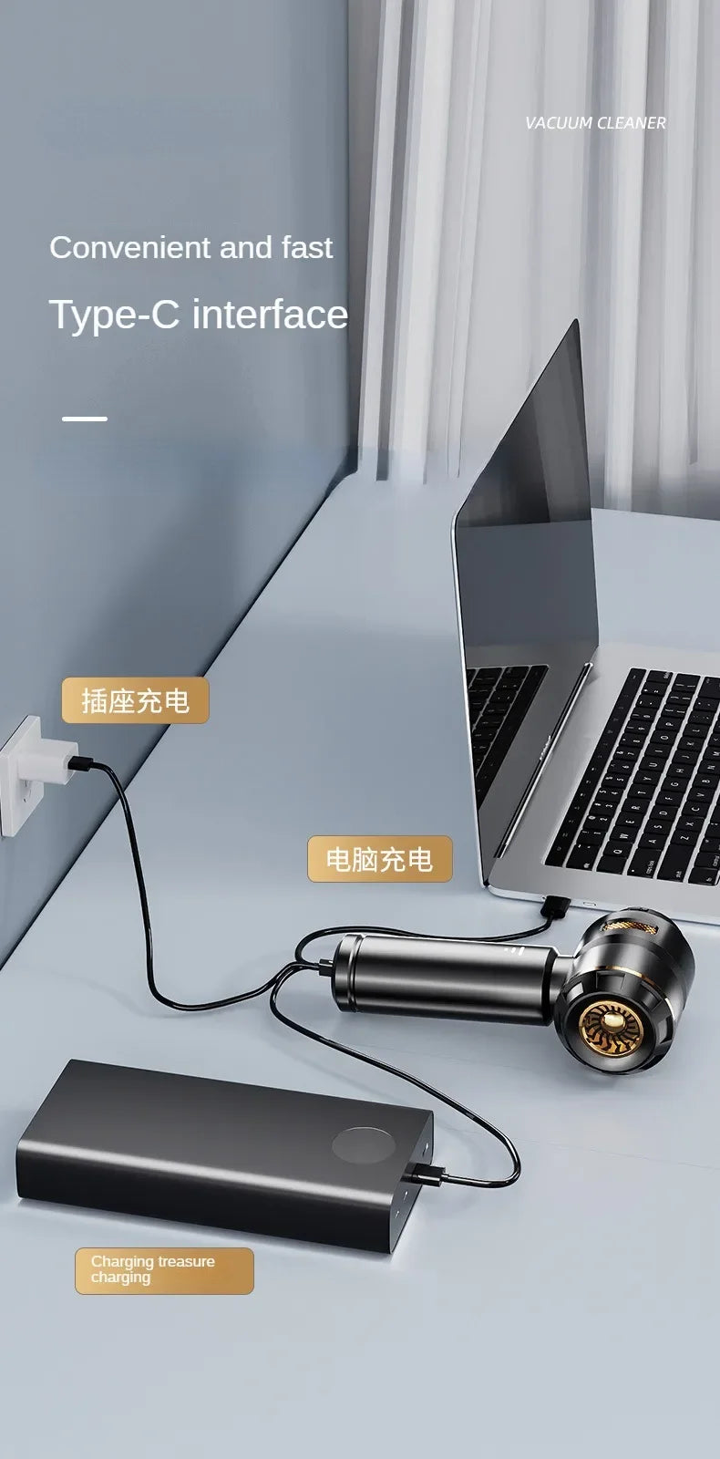 Car Vacuum Cleaner Wireless Mini Handheld for Car