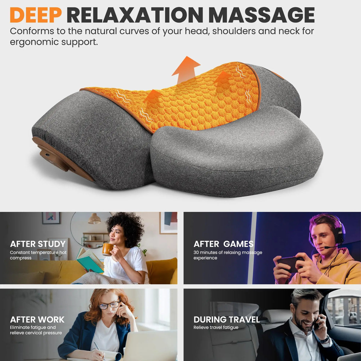 Electric Neck Massager Cervical Pillow Hot Compress