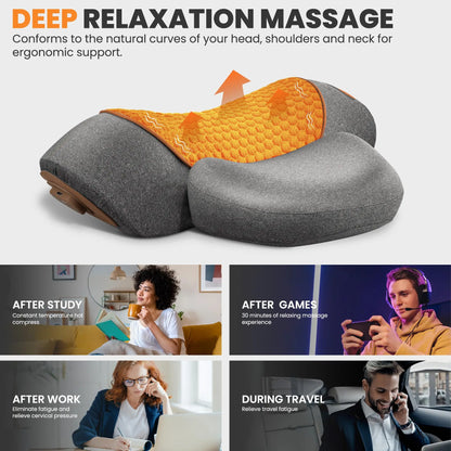 Electric Neck Massager Cervical Pillow Hot Compress