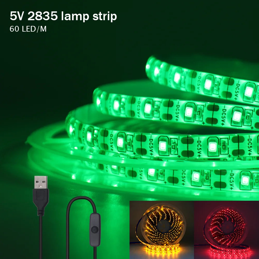5V 2835 LED Strip Light 2835 60Leds/m Flexible Fita Led Tape