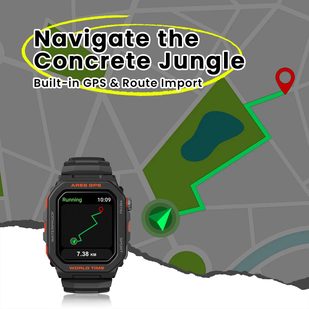 New Zeblaze Ares GPS Smart Watch Built-in Alexa & GPS