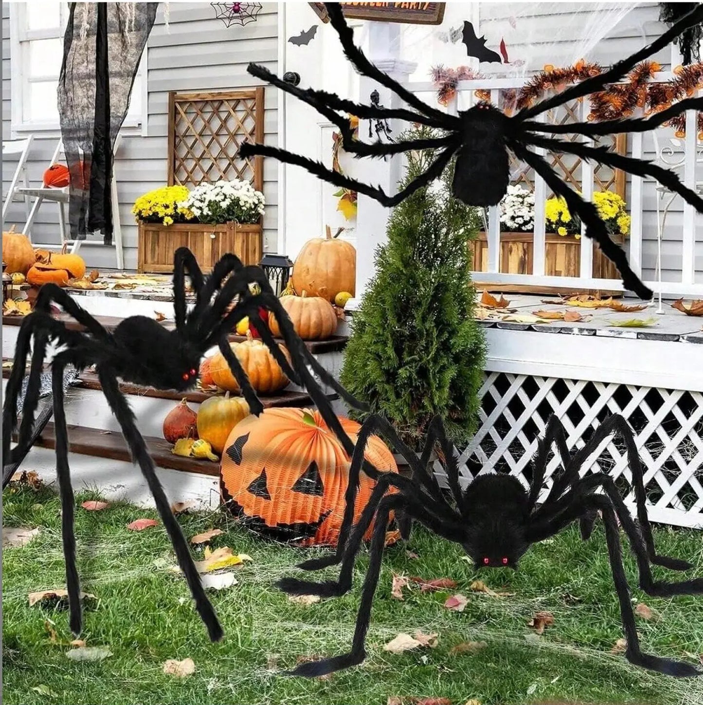 Halloween Decor Giant Black Plush Spider Halloween Party