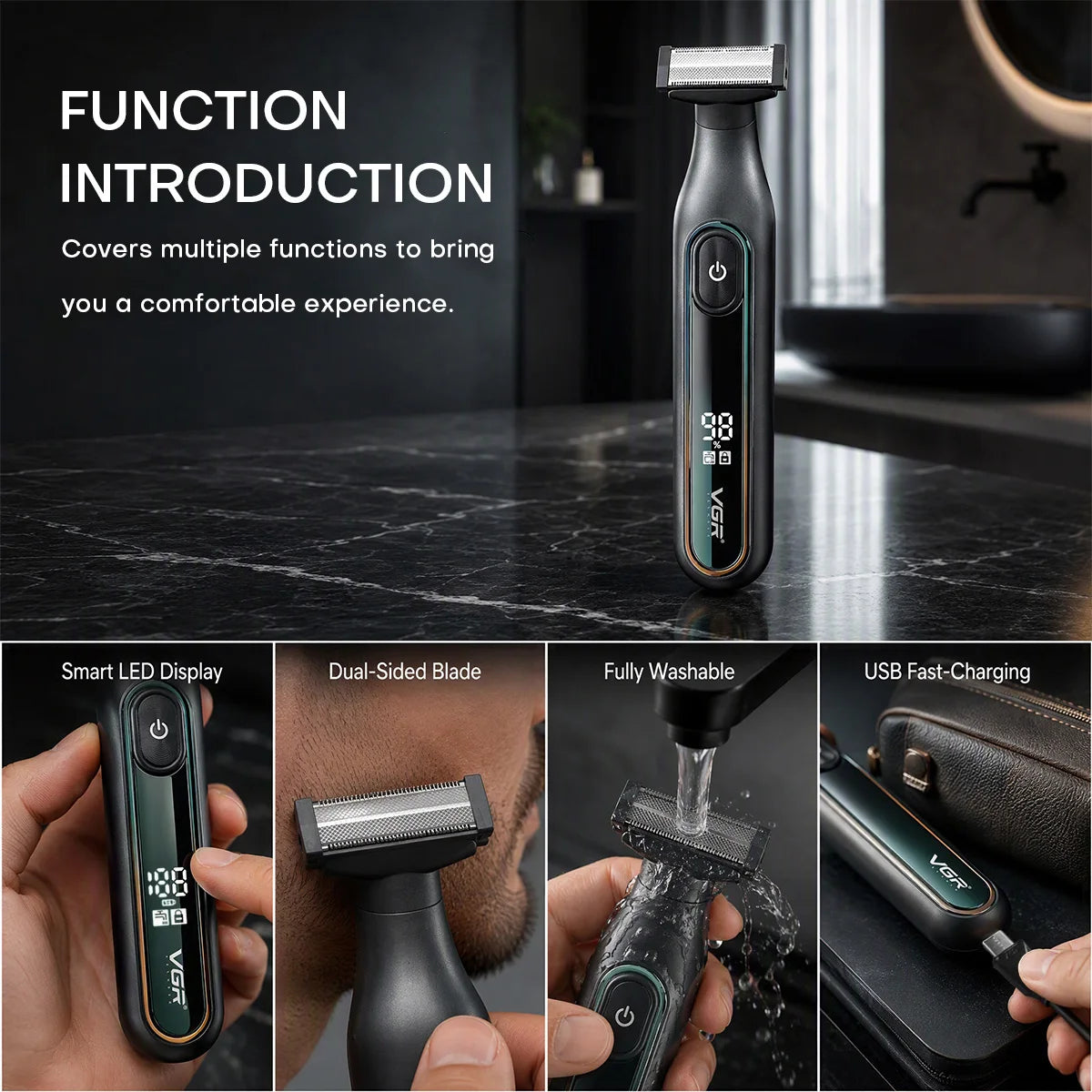 VGR Razor Professional Shaver Portable Body Hair Trimmer