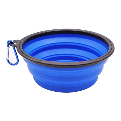 Folding Portable Silicone Dog Feeder Bowl 2 In 1 Pet Dispenser