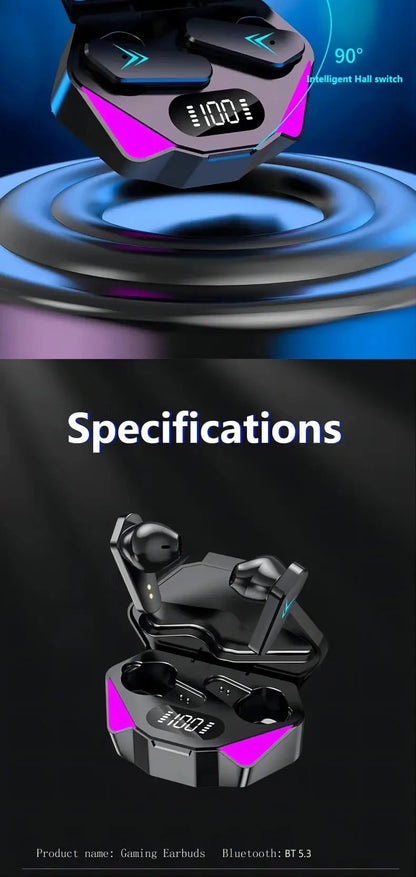 TWS Wireless Bluetooth Headset LED Display Gamer Earbuds