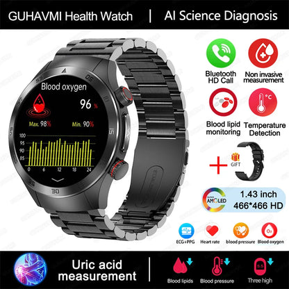 2025New Laser Therapy ECG+PPG Smartwatch For Men Women