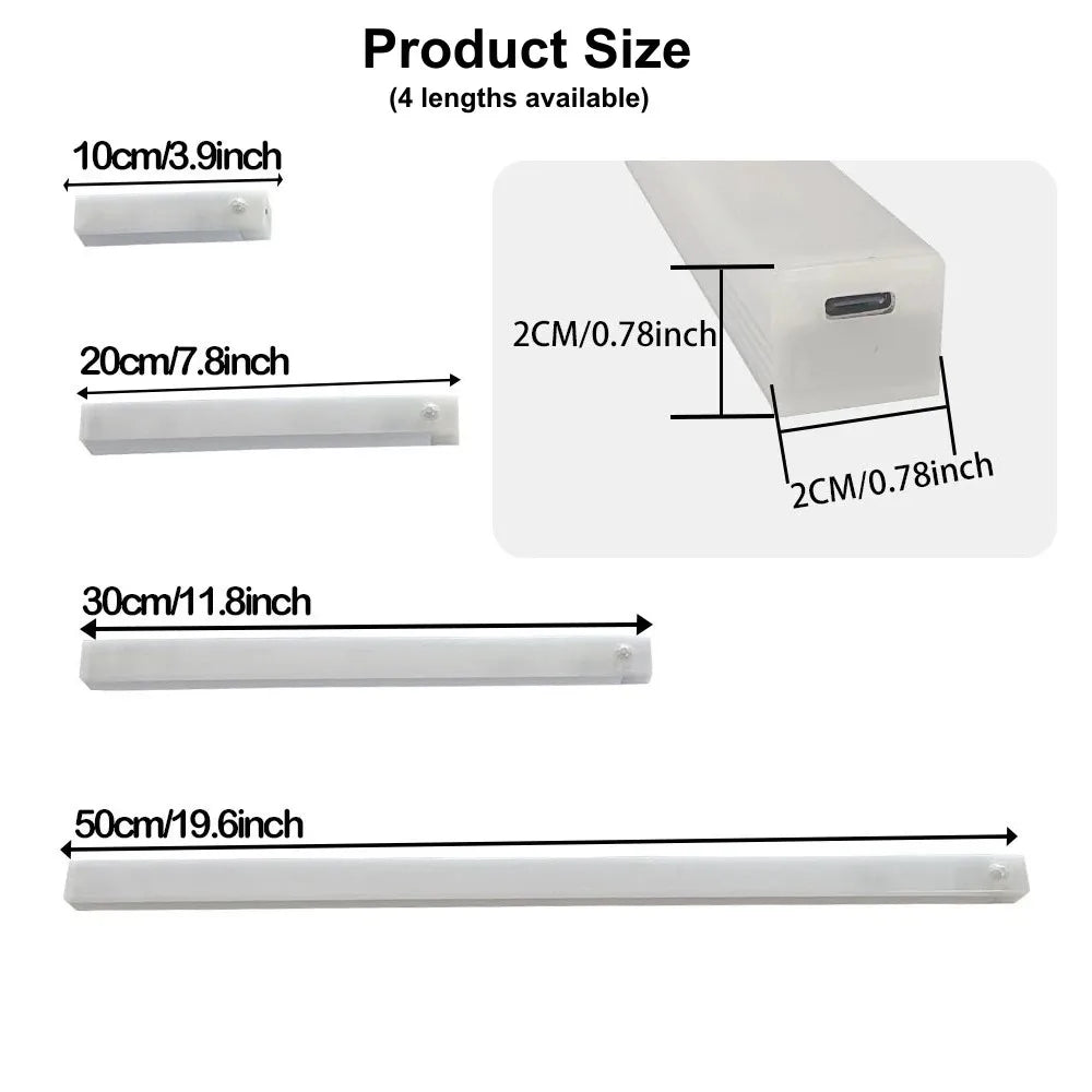 Motion Sensor Wireless LED Night Light USB Rechargeable Long Strip