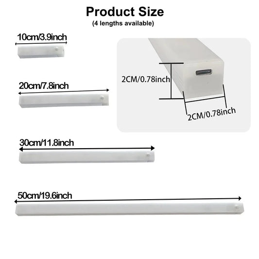 Motion Sensor Wireless LED Night Light USB Rechargeable Long Strip