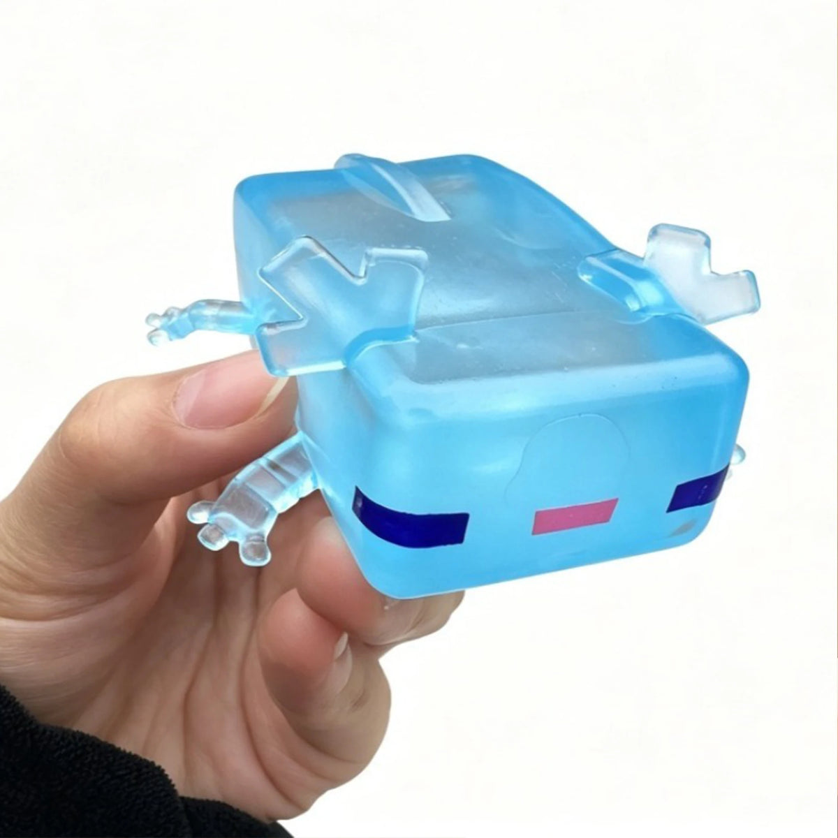 Transparent Cube Axolotl Squishy Toy Maltose Jelly Salamander