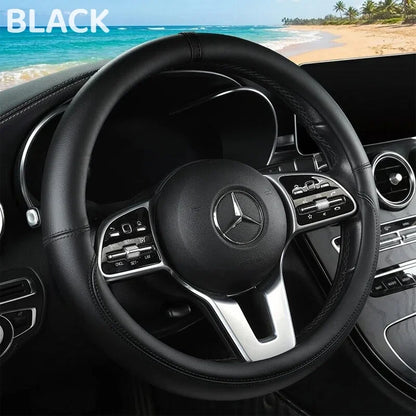 Napa Leather Steering Wheel Cover Non-Slip Inside