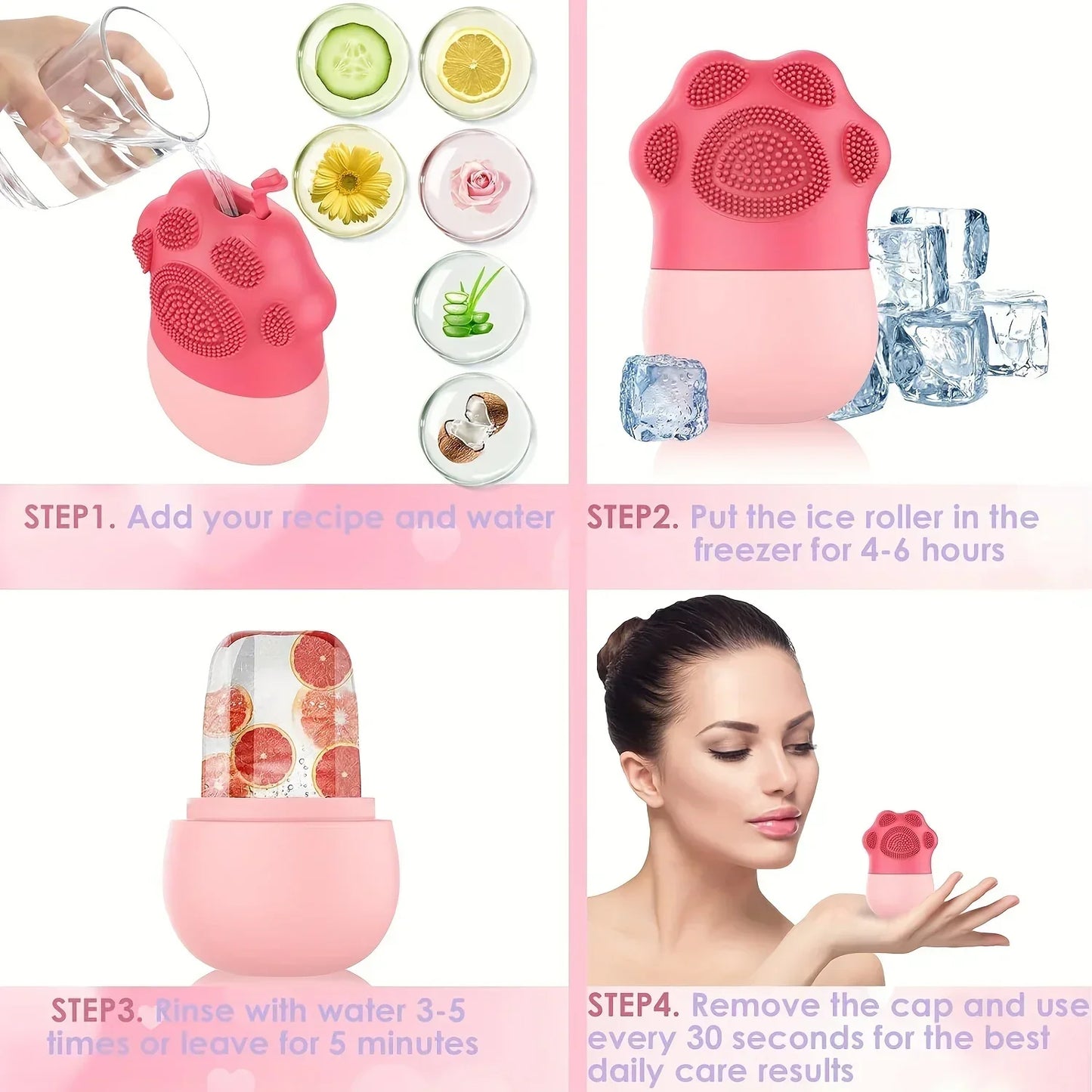 Silicone Ice Face Roller Facial Cube Roller Trays