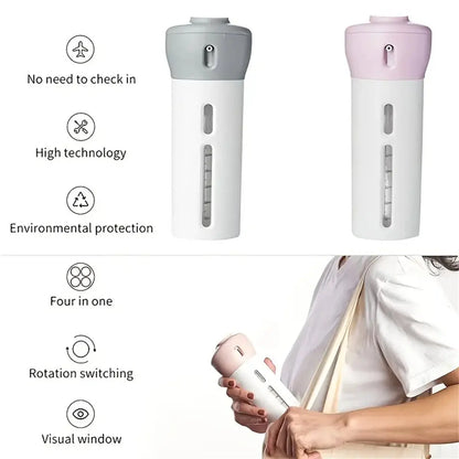 4 In 1 Portable Travel Liquid Dispenser Bottle Refillable