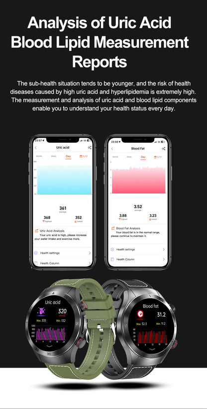 2025New Laser Therapy ECG+PPG Smartwatch For Men Women
