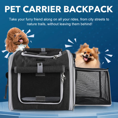 Dog or Cat Bike Basket, Expandable Soft Sided Pet Carrier