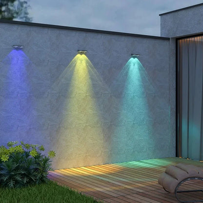 Solar Powered LED Fence Lights Outdoor Waterproof Wall Lamp