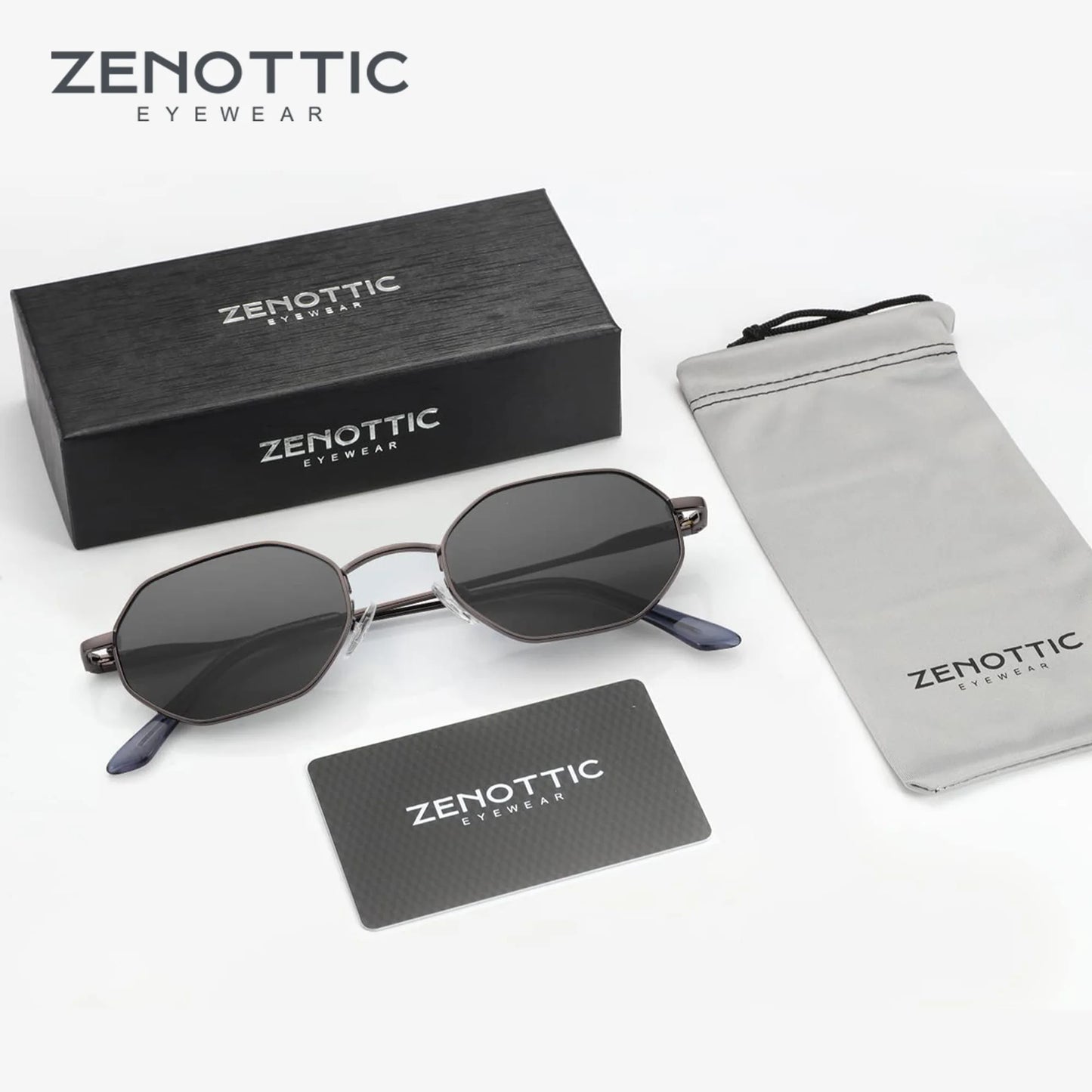ZENOTTIC Retro Small Polygon Polarized Sunglasses