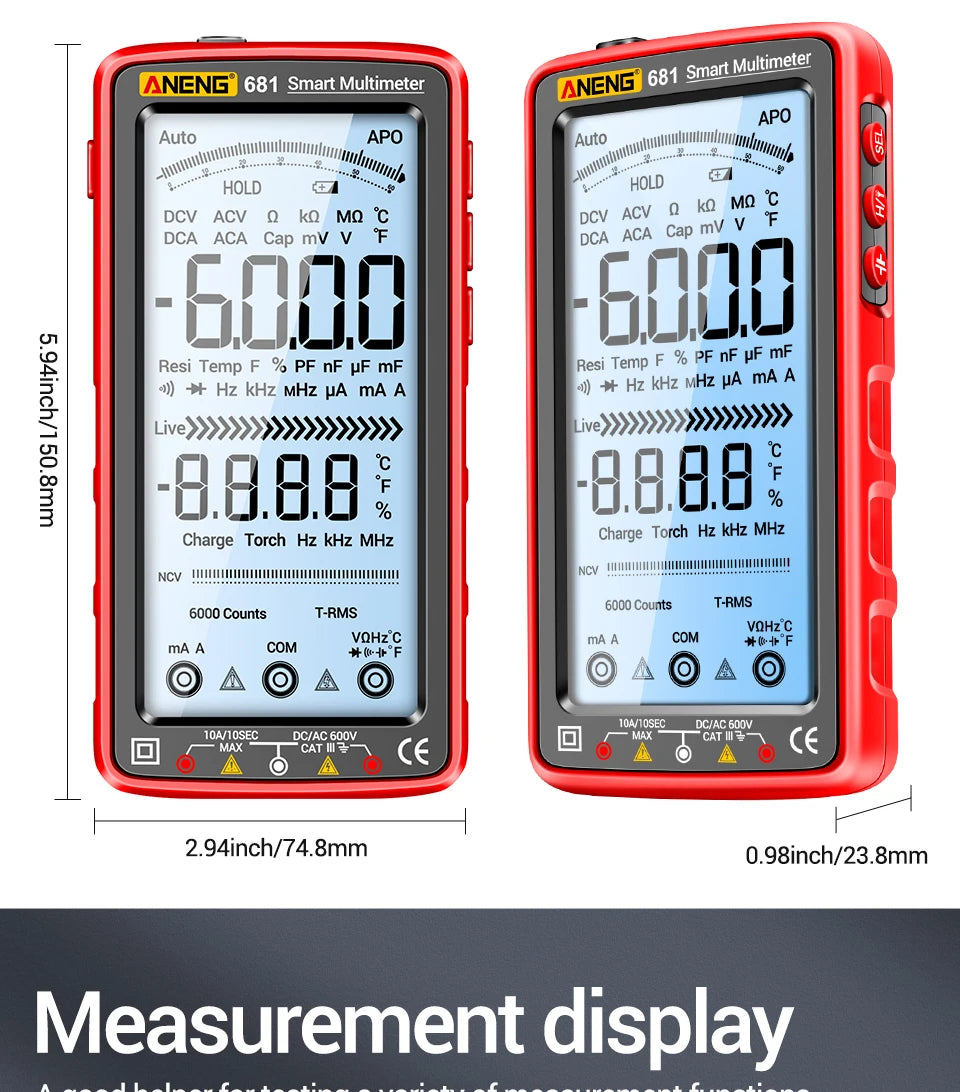 681 Rechargeable Digital Professional Multimeter Voltage Tester
