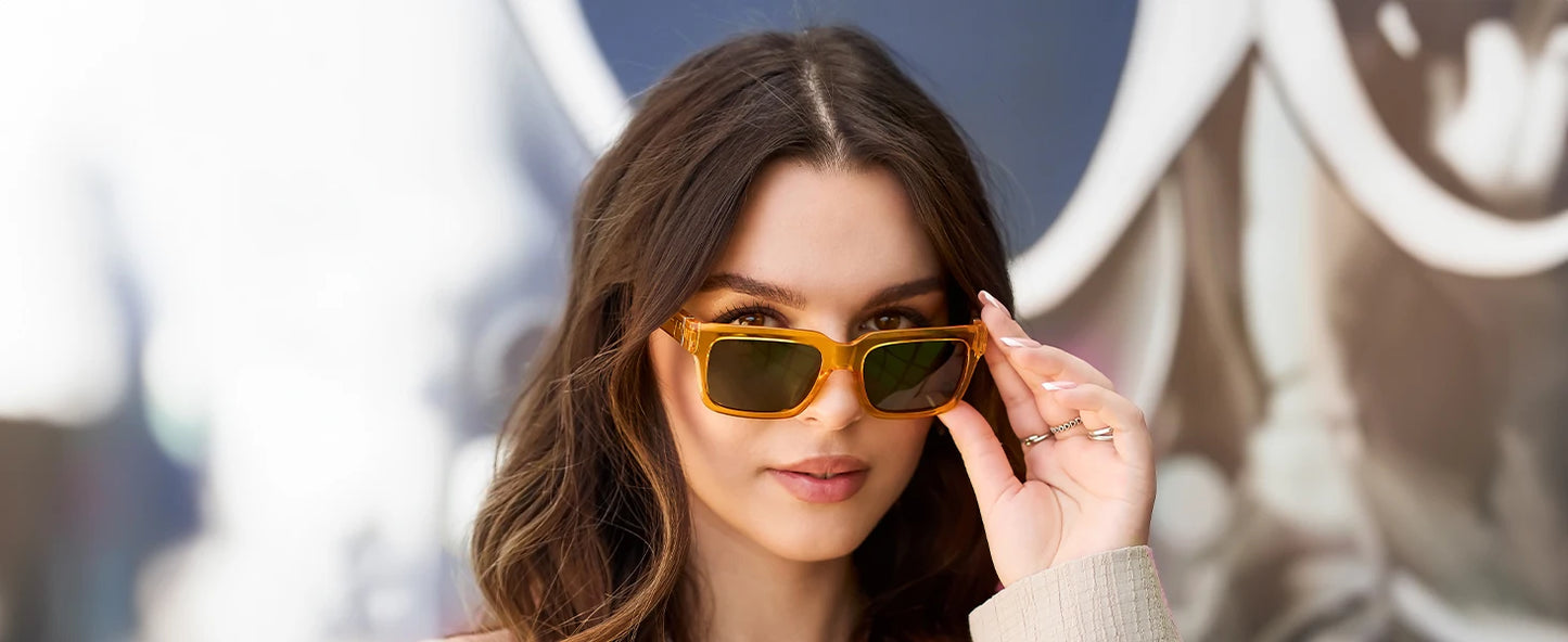 Retro Rectangle Sunglasses for Men Women Polarized