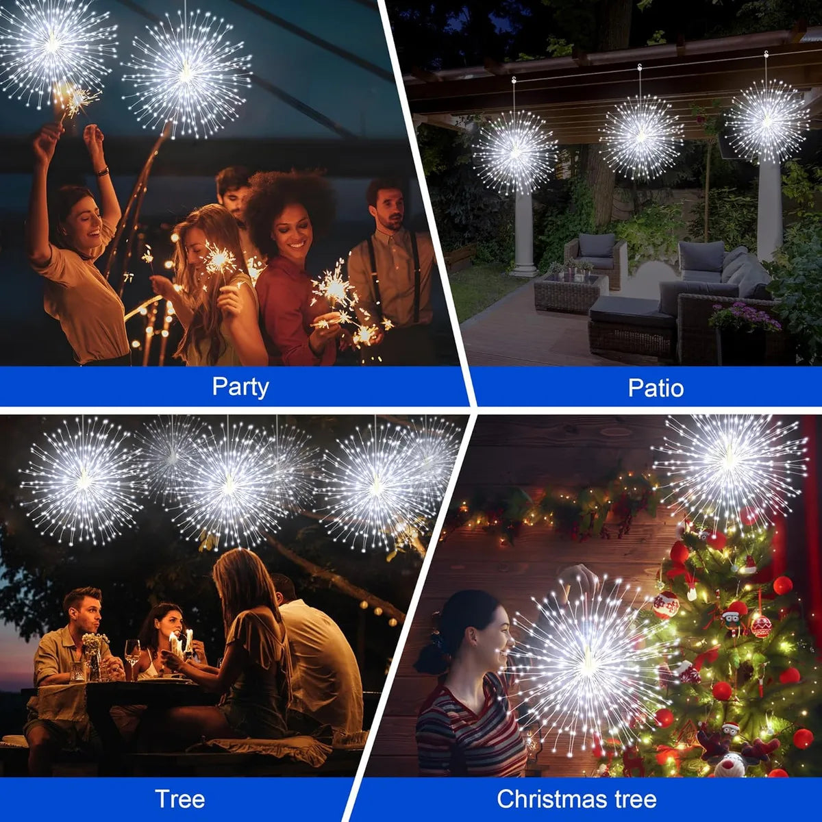 Solar Hanging Solar Outdoor Fireworks Light Solar 450 LED Starburst Ball