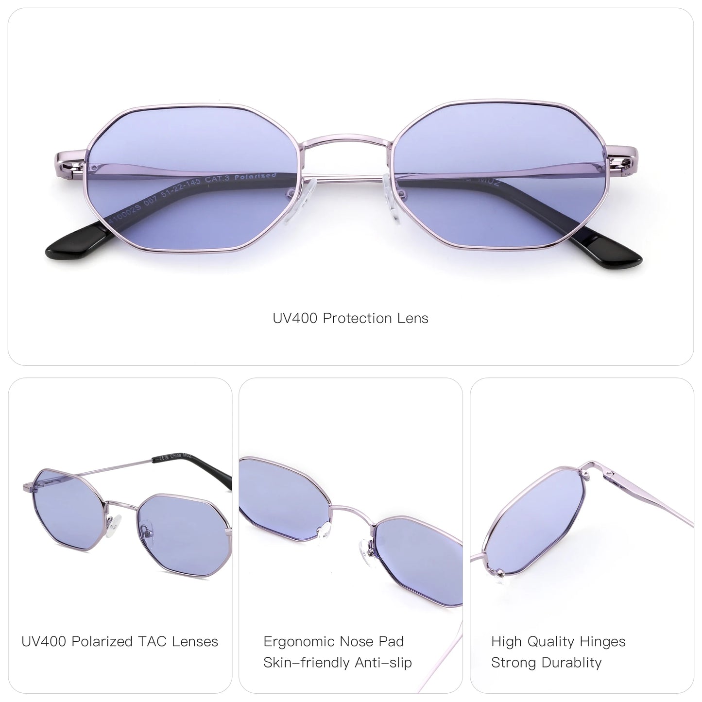 Small Polygon Polarized Sunglasses Anti-Glare