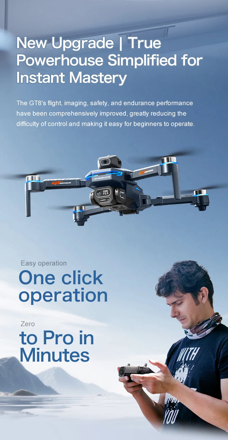 New GT8 Drone GPS 8K Professional HD 360° Dual Cameras