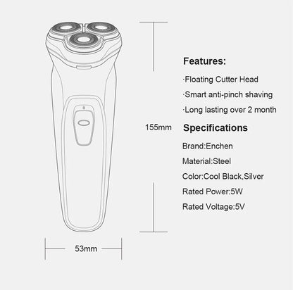 ENCHEN Blackstone Electrical Rotary Shaver for Men