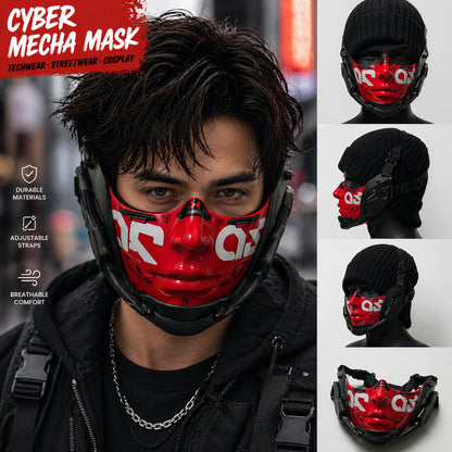 Cyberpunk Half Face Mask Mecha Style Halloween