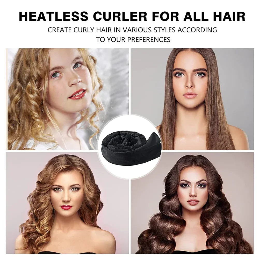 Woman Heatless Curling Rod Headband Lazy Hair Curler