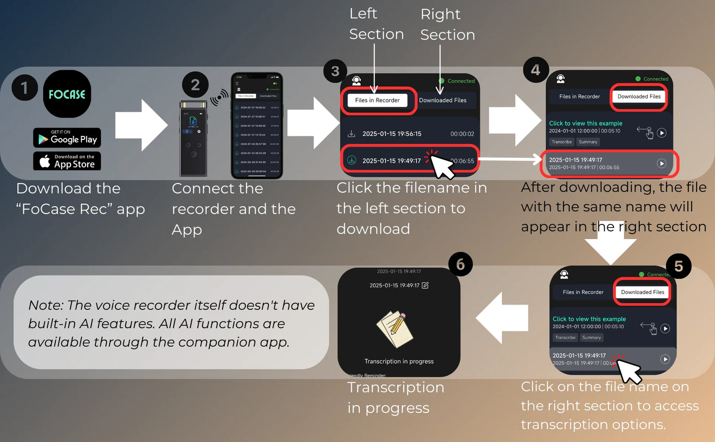 AI Voice Recorder transcription, Translation, Summary