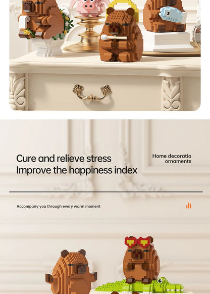 Cute Capybara Block Figure - Desktop Decor Model