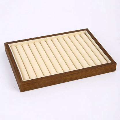 Solid Wood Jewelry Display Tray Stackable Storage