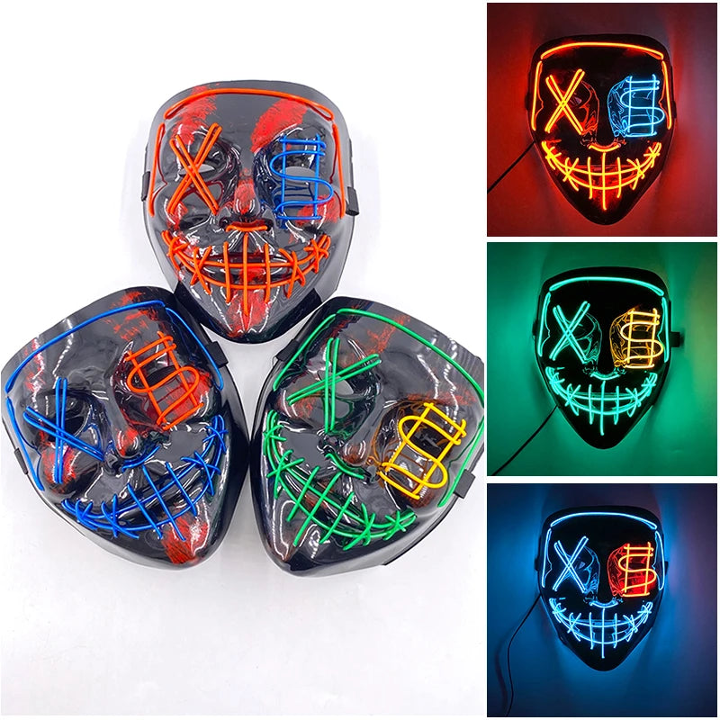 Wireless LED Purge Mask Halloween Horror Party Carnival Cosplay