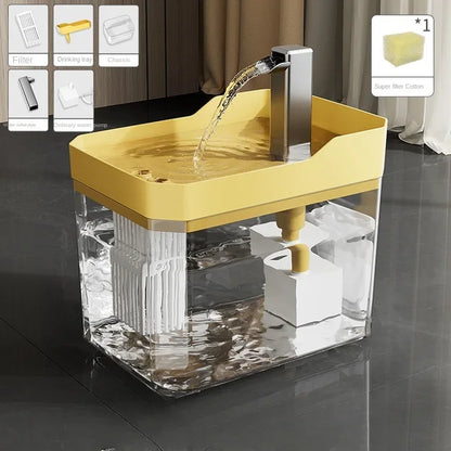 Cat Water Fountain Auto Filter Transparent Cat Drinker
