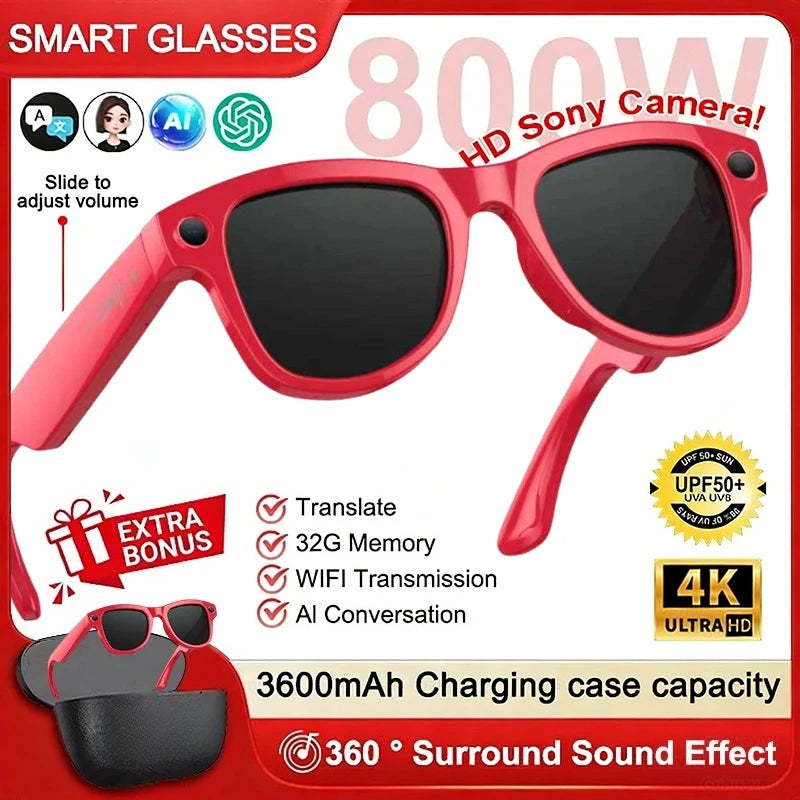 AI Smart Glasses M02 Ultra 1080P HD Camera ChatGPT