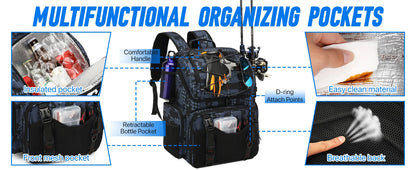 Fishing Backpack 45L Cooler Fishing Tackle Storage Bag