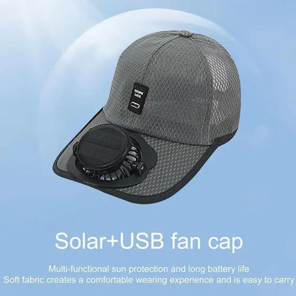 Breathable Sunhat with Solar Fan Sun Block Baseball Hat