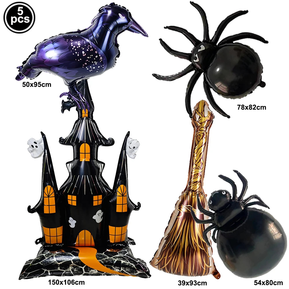 Large Halloween Standing Foil Balloons Haunted House Castle