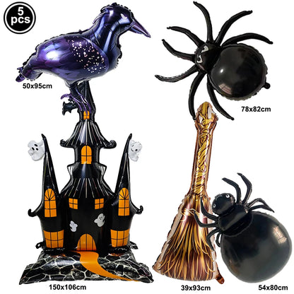 Large Halloween Standing Foil Balloons Haunted House Castle
