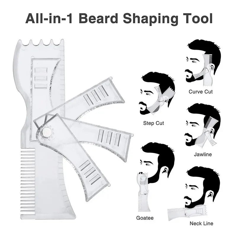 5in1 Adjustable Men Beard Modeling Ruler Shaping Styling Template