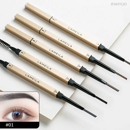 Double Head Eyebrow Pencil with Brush Waterproof Smooth
