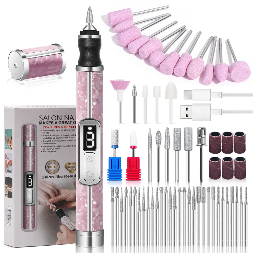 Cordless Electric Nail File Set 4 Adjustable Speeds