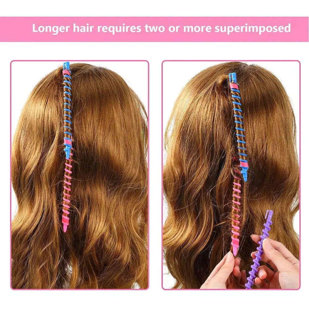 Set Heatless Curls Mixed Color Spiral Hair Styling Tools