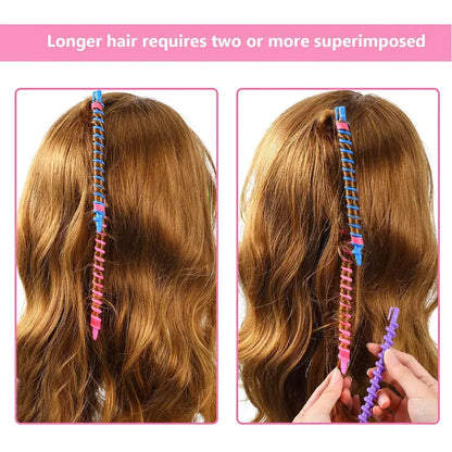Set Heatless Curls Mixed Color Spiral Hair Styling Tools
