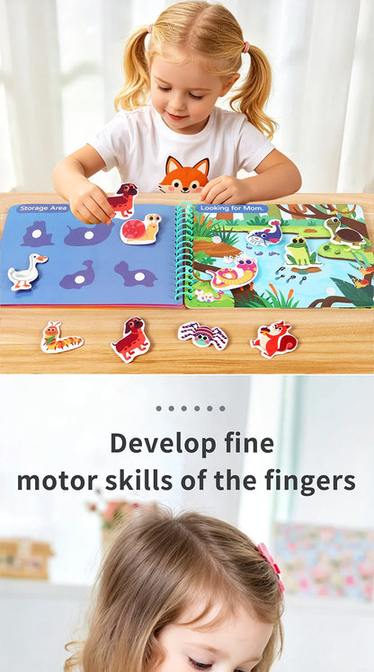 Children Quiet Busy Book 4 Themes Cartoon Travel Sticker